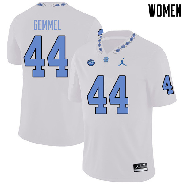 Jordan Brand Women #44 Jeremiah Gemmel North Carolina Tar Heels College Football Jerseys Sale-White